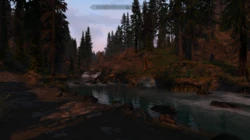 Looking up river from outside of Riverwood in the early morning. 
