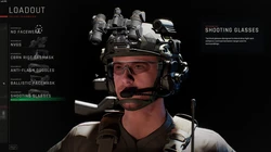 NVG's are always on and Shooting Glasses are added