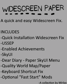 Widescreen Paper Skyrim/Fast Start